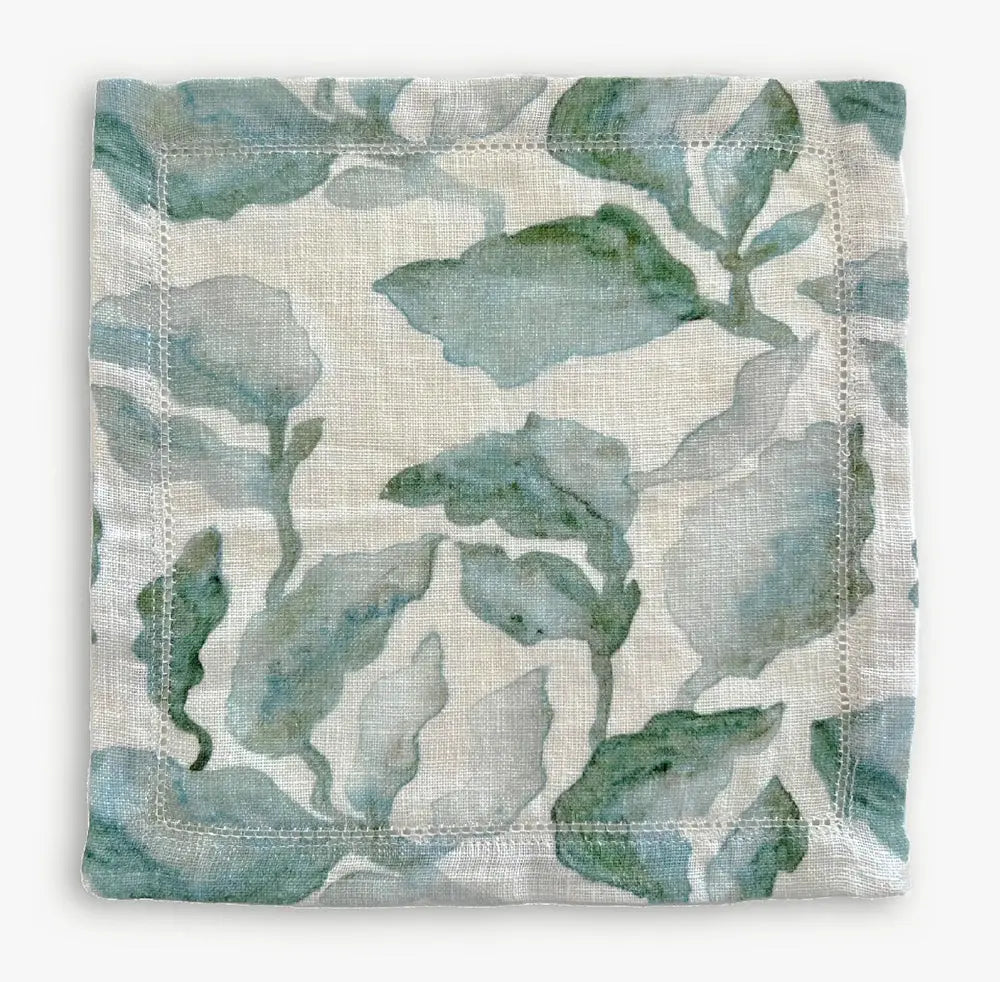 Cascade Teal Linen Cocktail Napkins-Set of 4 SanctuaryLiving