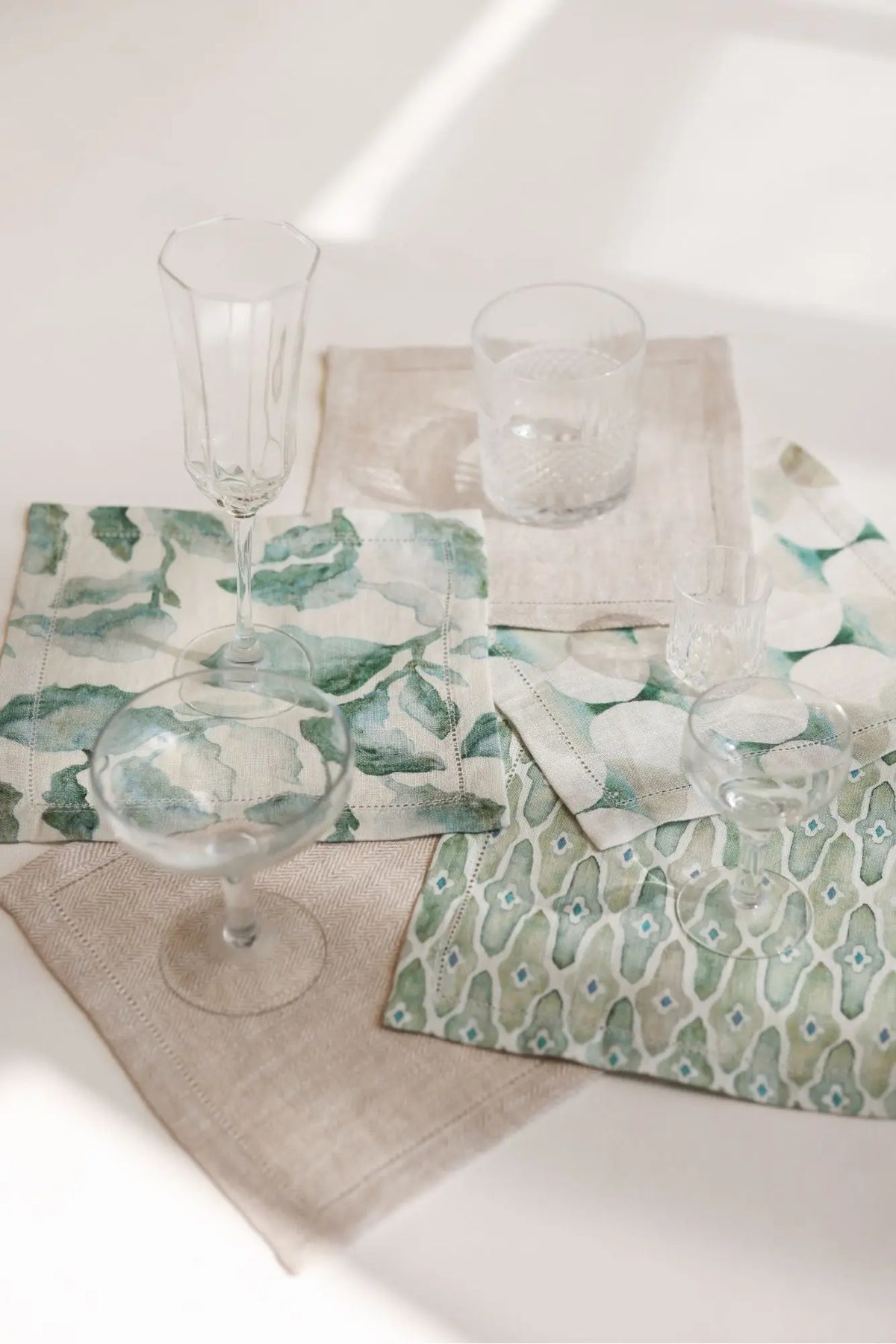 Cascade Teal Linen Cocktail Napkins-Set of 4 SanctuaryLiving