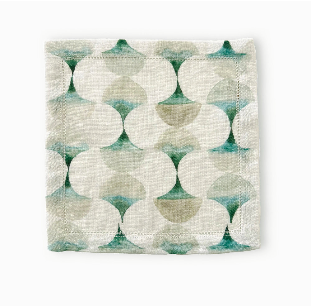 Cove Teal Linen Cocktail Napkins-Set of 4