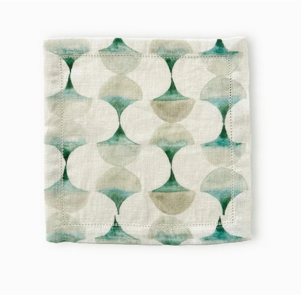 Cove Teal Linen Cocktail Napkins-Set of 4 SanctuaryLiving