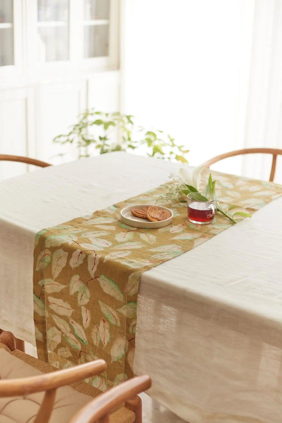 Ivory Linen Table Cover SanctuaryLiving