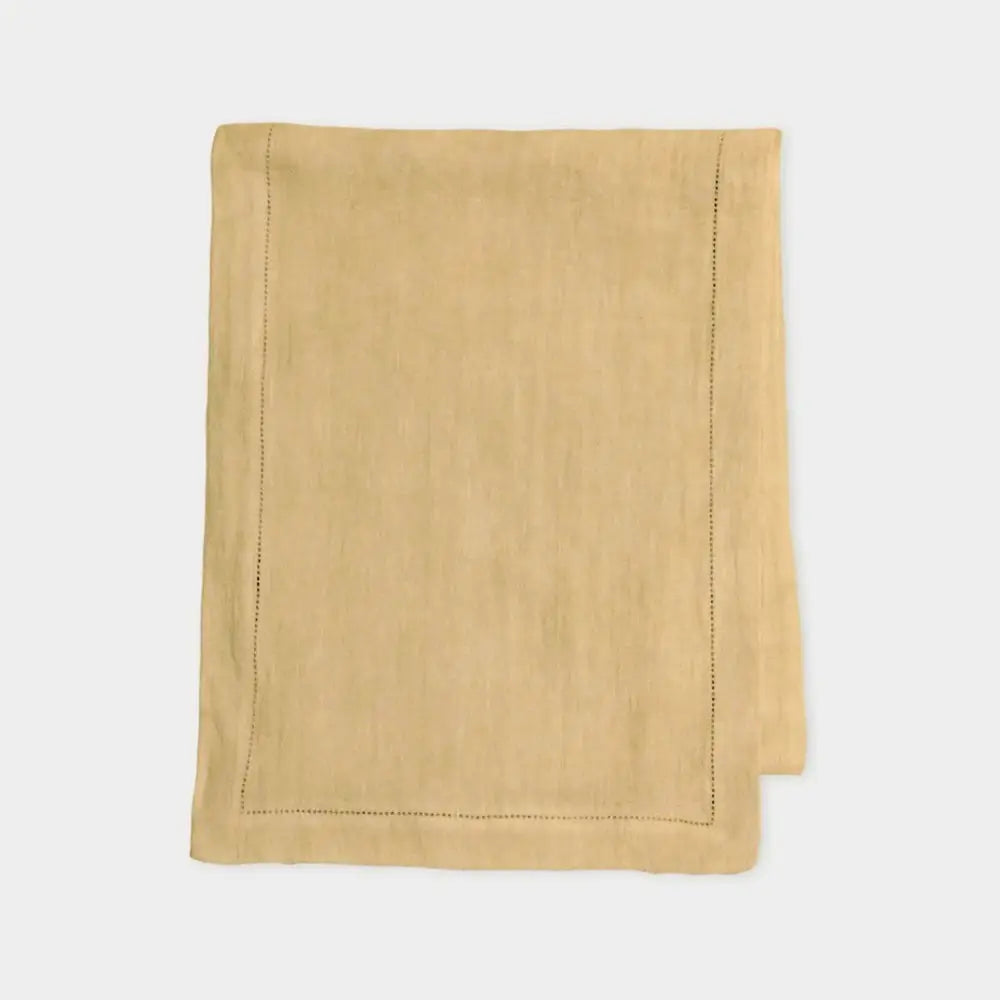 Sand Herringbone Linen Table Runner SanctuaryLiving