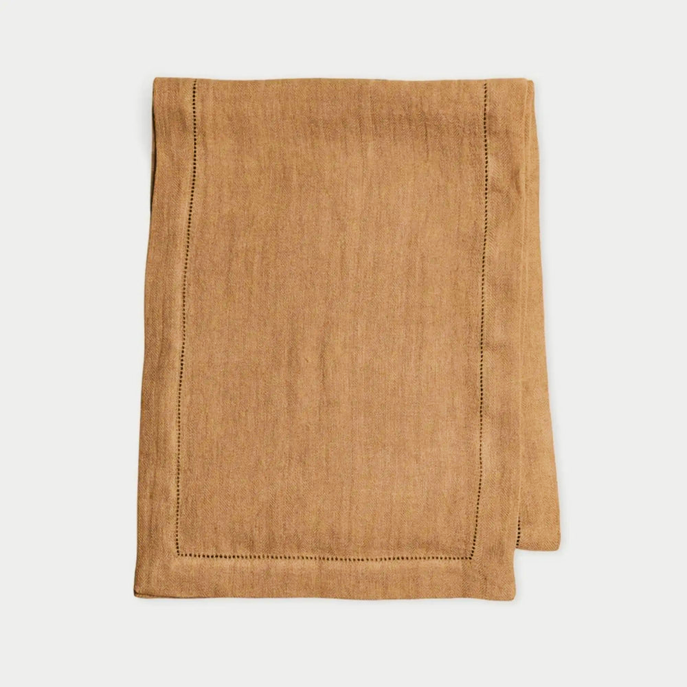Spice Herringbone Linen Table Runner