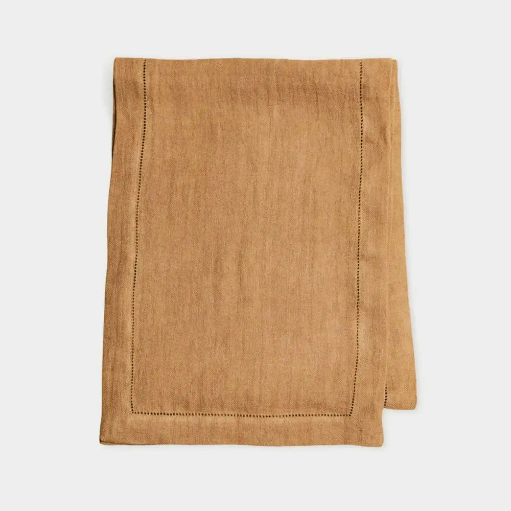 Spice Herringbone Linen Table Runner SanctuaryLiving