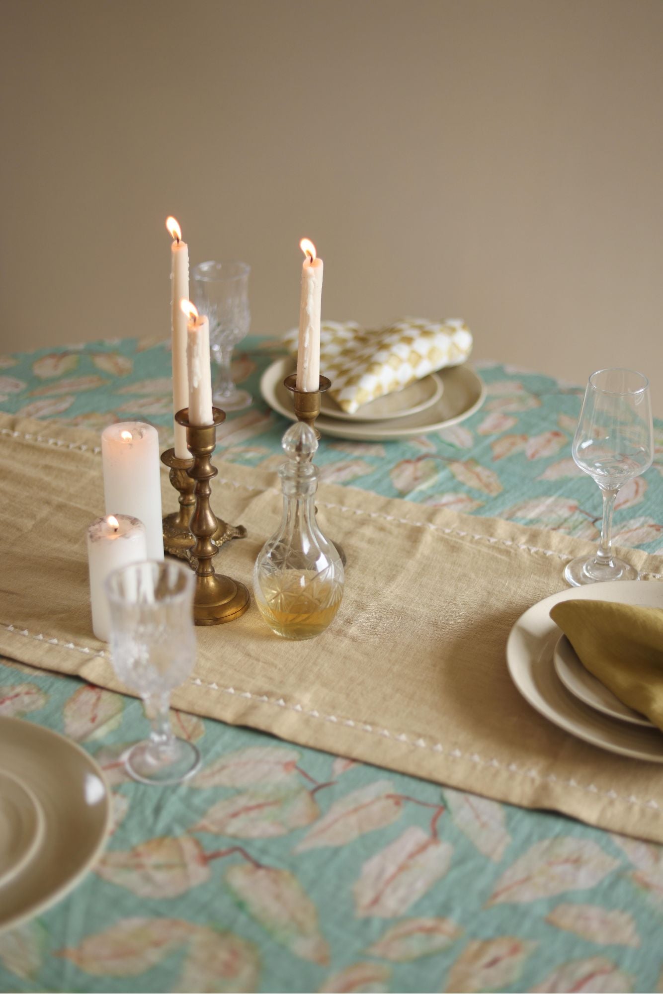 Mirage Sand Linen Table Runner