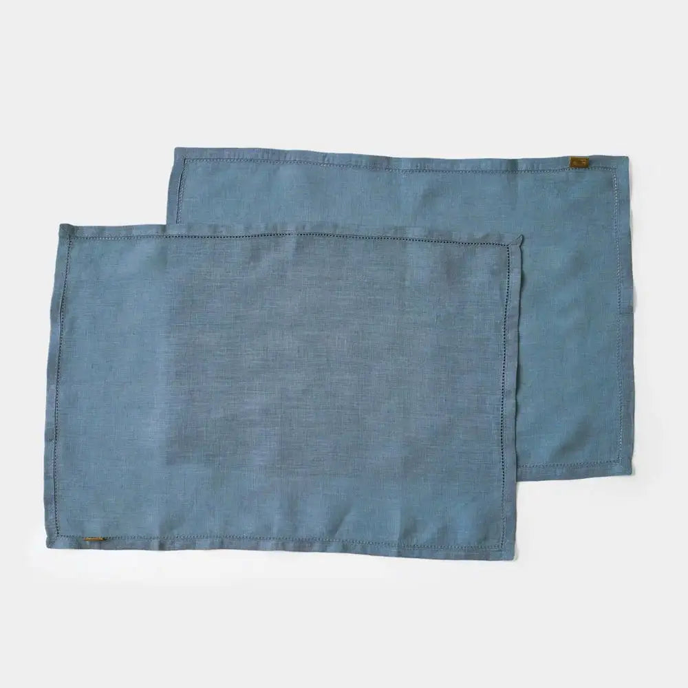 Baby Blue Linen Table Mats-Set of 2 SanctuaryLiving
