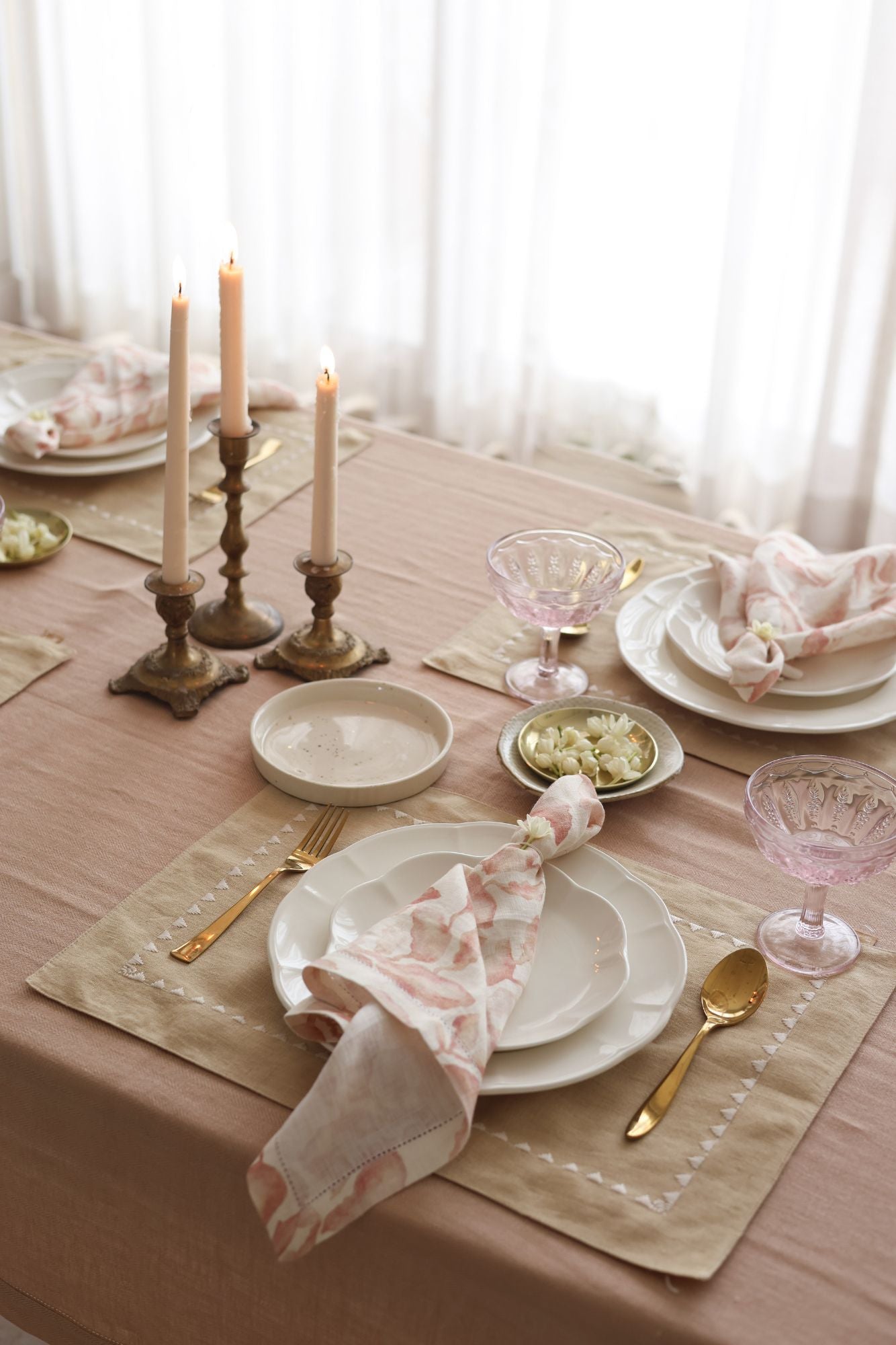 Mirage Sand Linen Table Mats-Set of 2