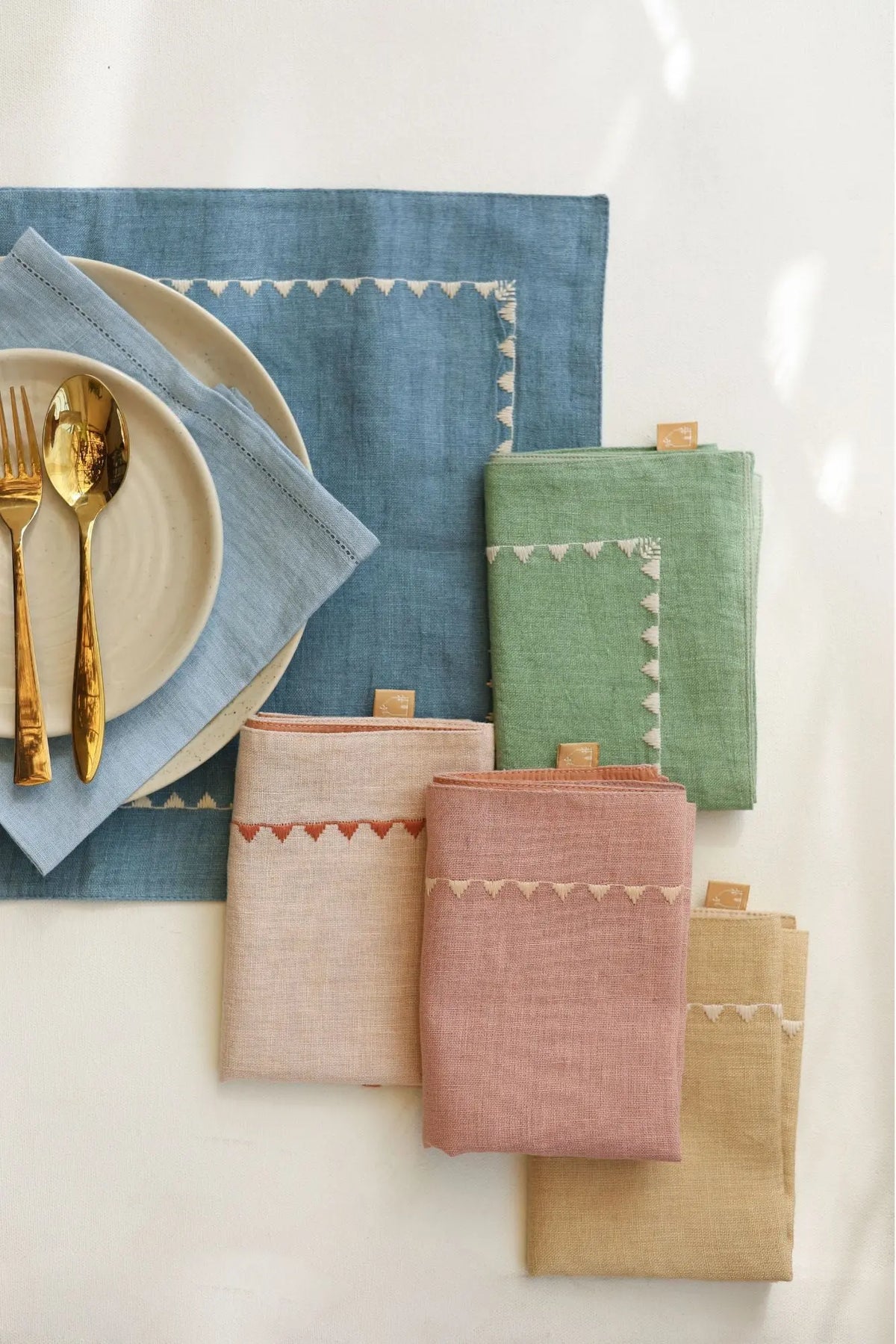 Mirage Soft Pink Linen Table Mats-Set of 2 SanctuaryLiving