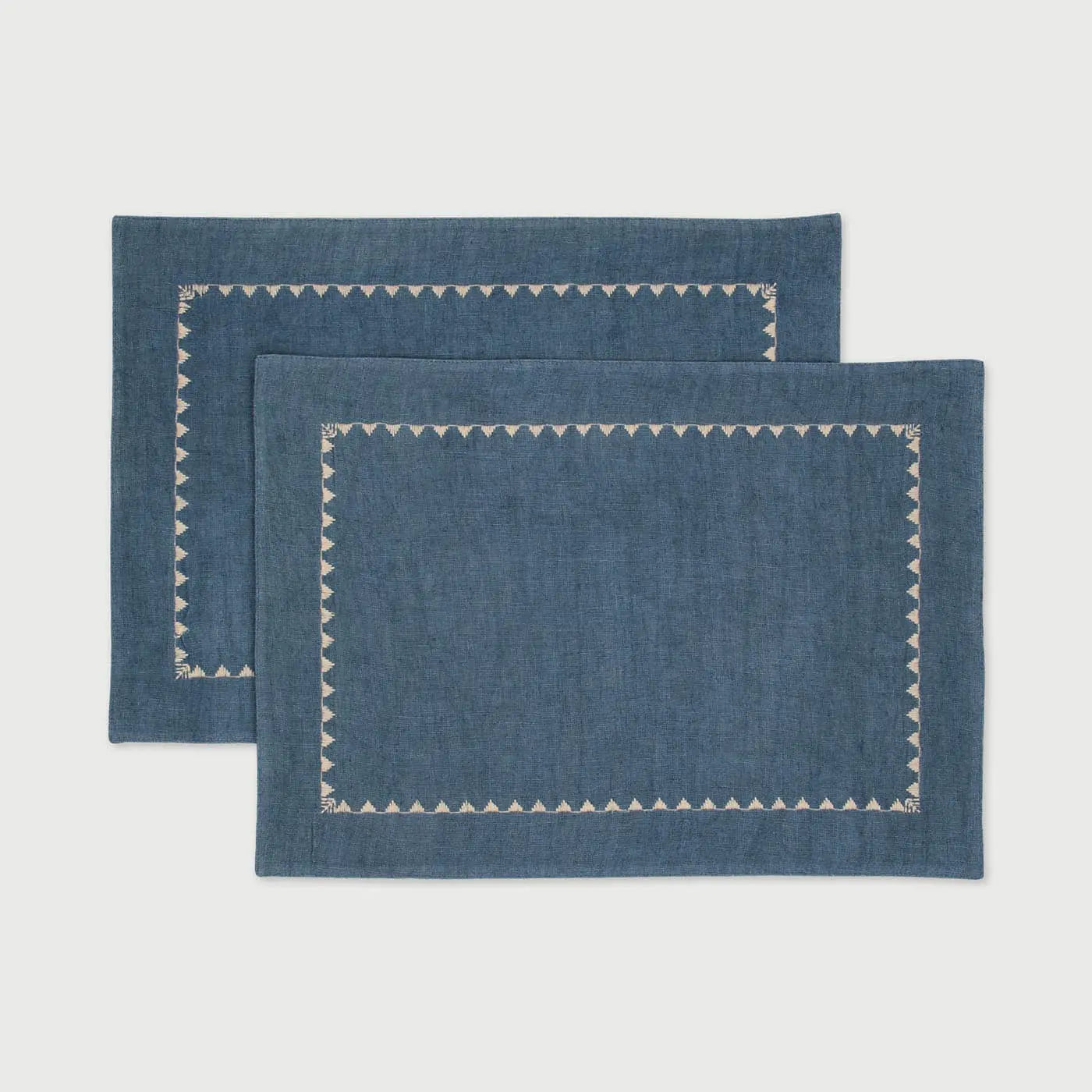 Mirage Azure Linen Table Mats-Set of 2 SanctuaryLiving