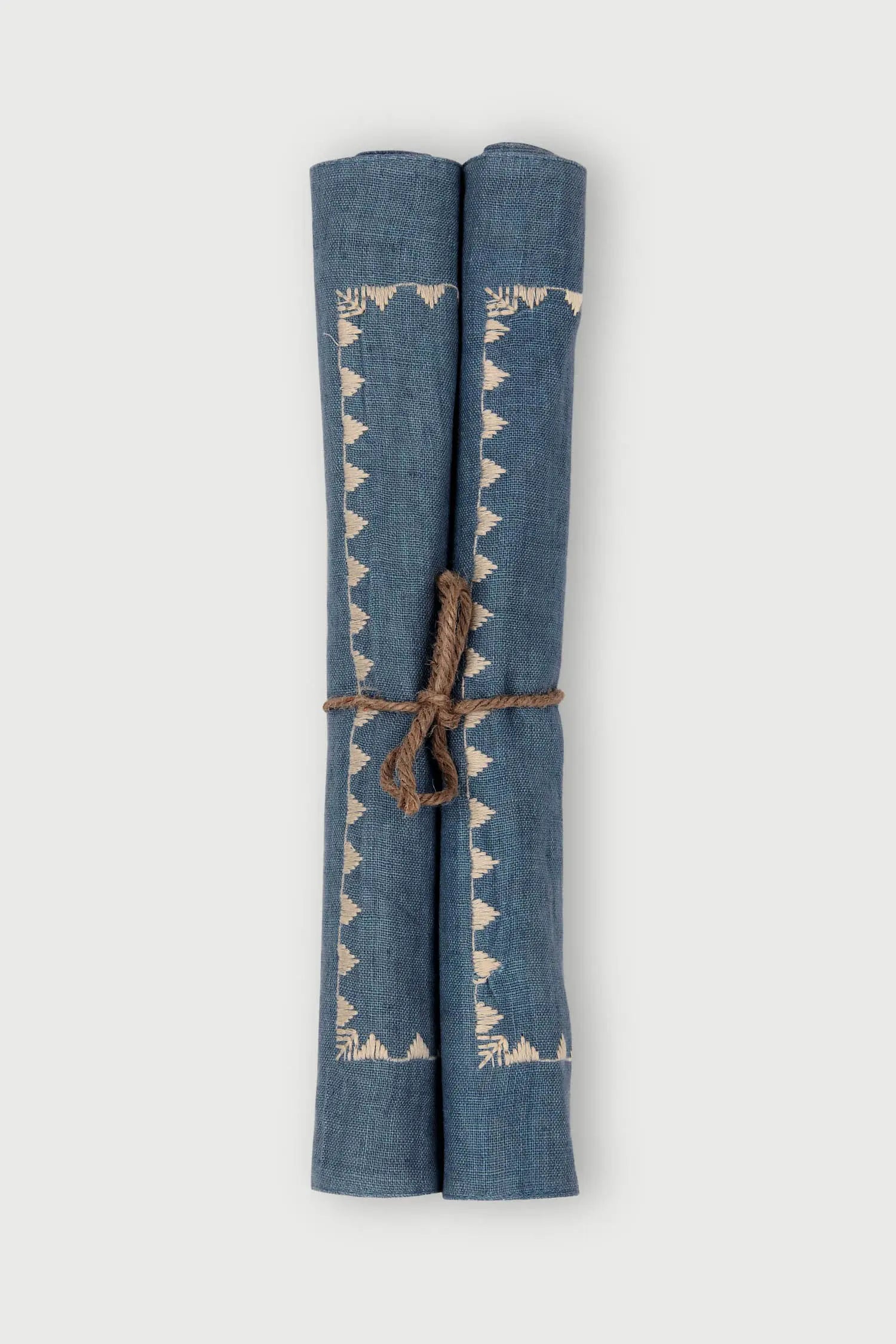 Mirage Azure Linen Table Mats-Set of 2 SanctuaryLiving