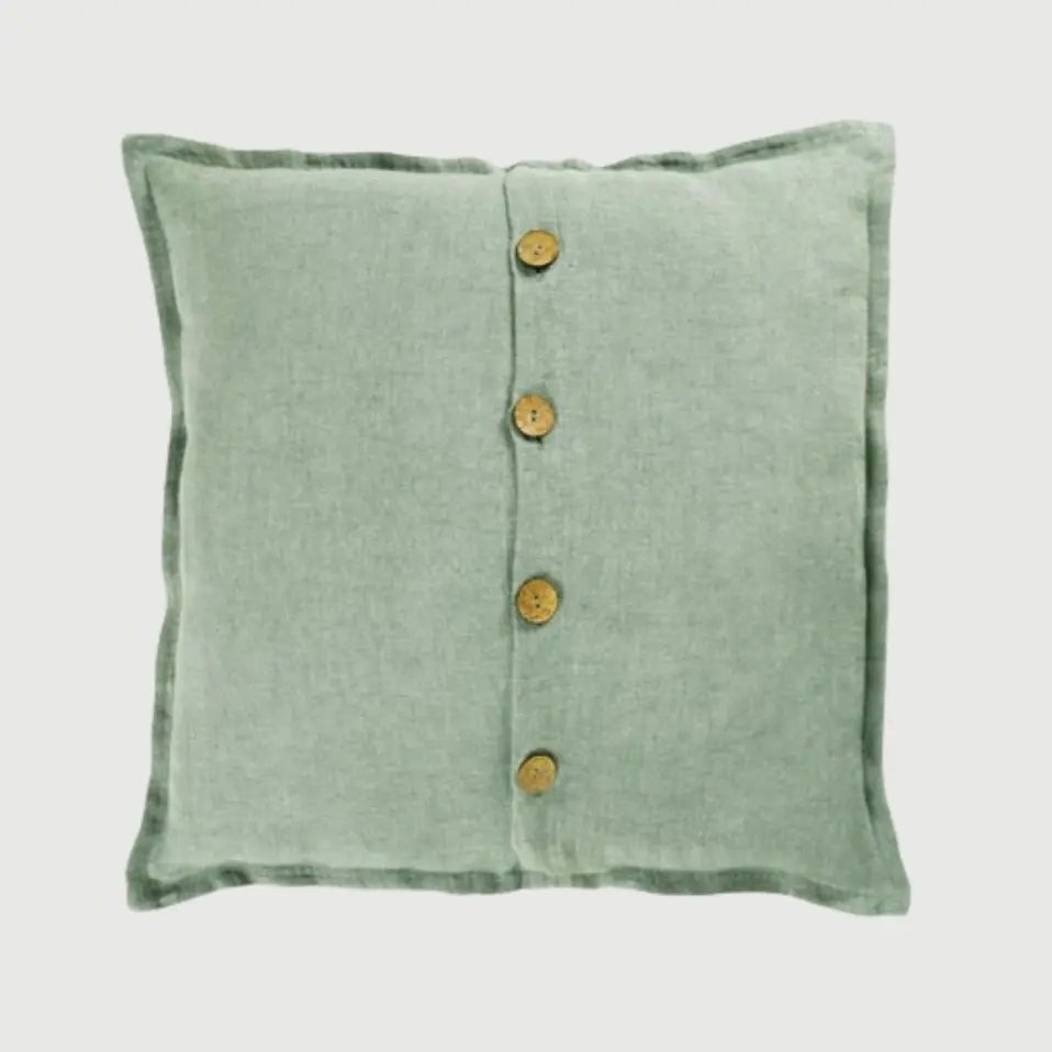 Duck Egg Herringbone Linen Cushion Cover SanctuaryLiving