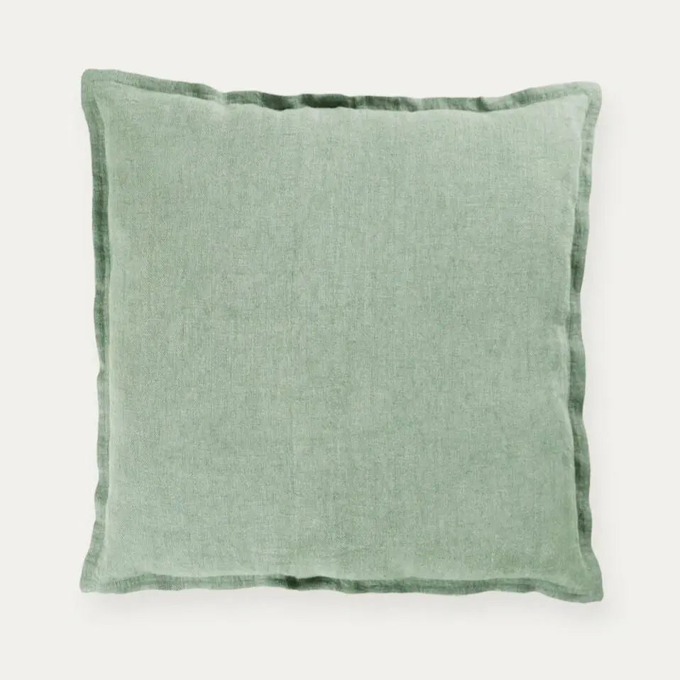 Duck Egg Herringbone Linen Cushion Cover SanctuaryLiving