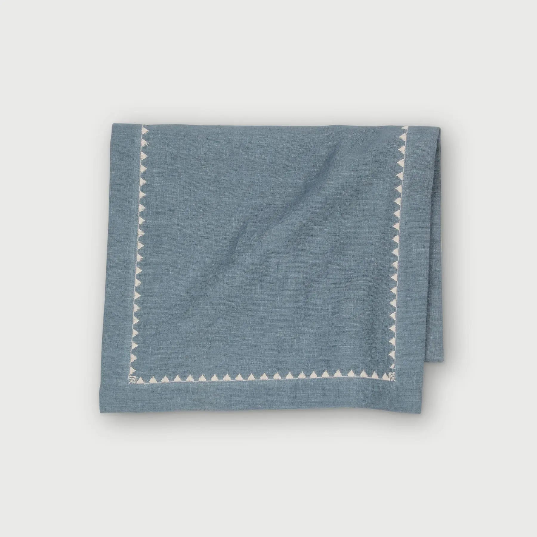 Mirage Azure Linen Table Runner SanctuaryLiving