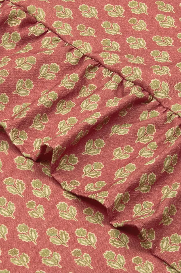 Viola Ruffle Carmine Cotton Table Cover SanctuaryLiving