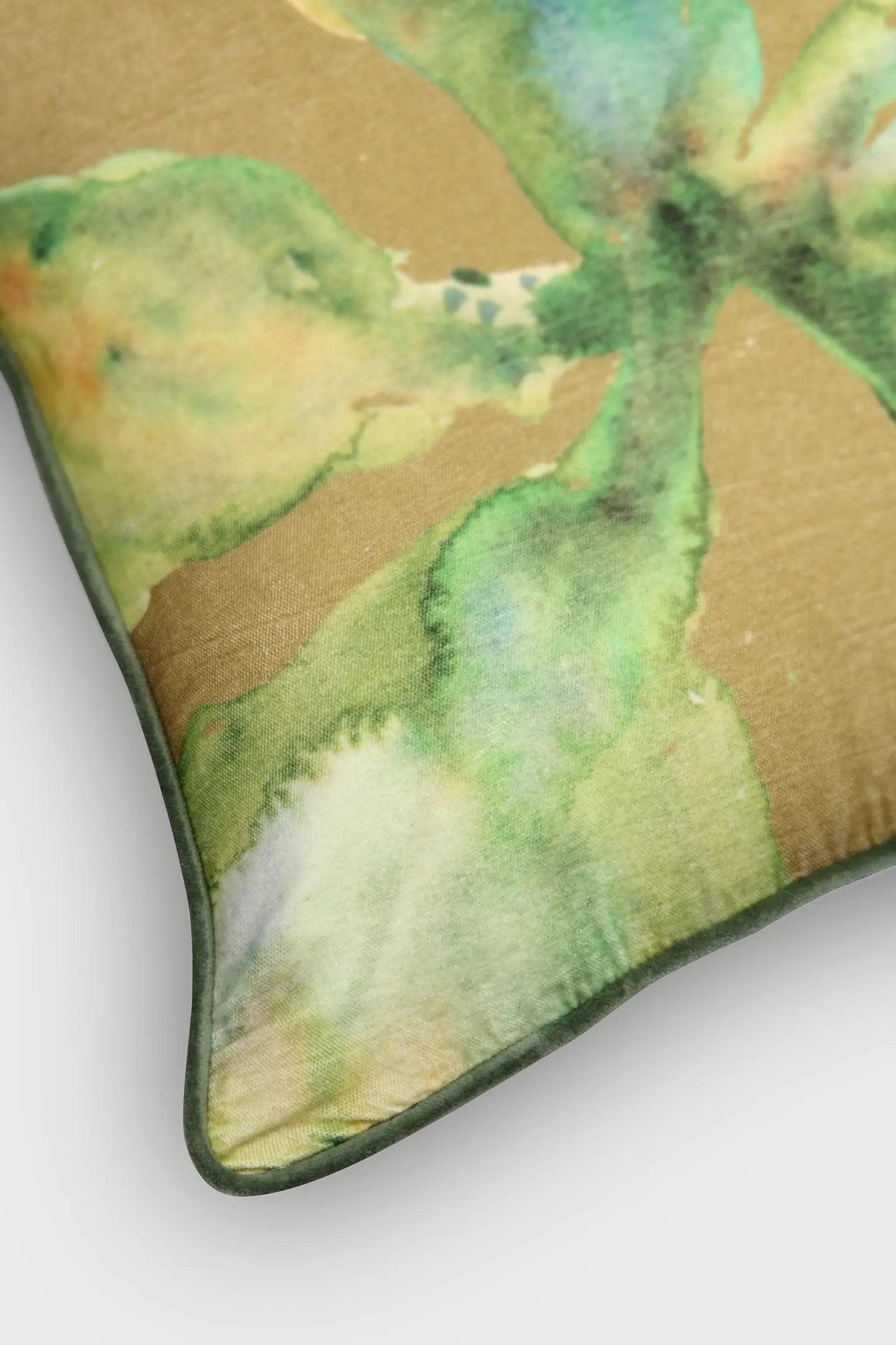 Bloom Olive Velvet Cushion Cover SanctuaryLiving