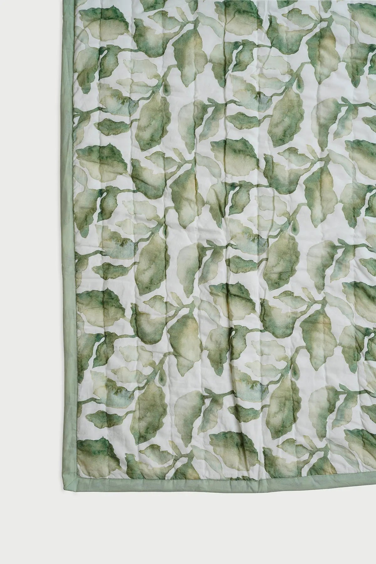 Speckle Green Kantha Cotton Quilt SanctuaryLiving