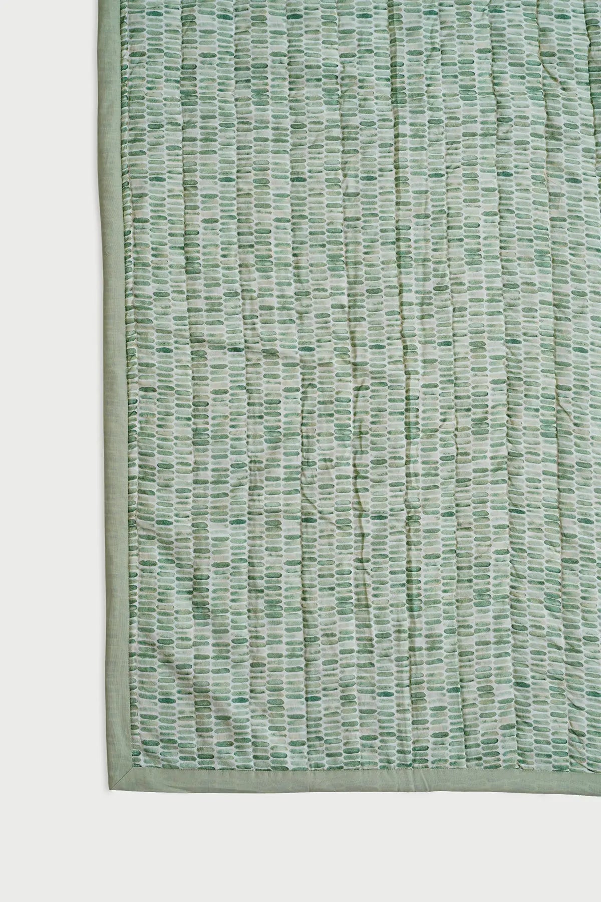 Speckle Green Kantha Cotton Quilt SanctuaryLiving