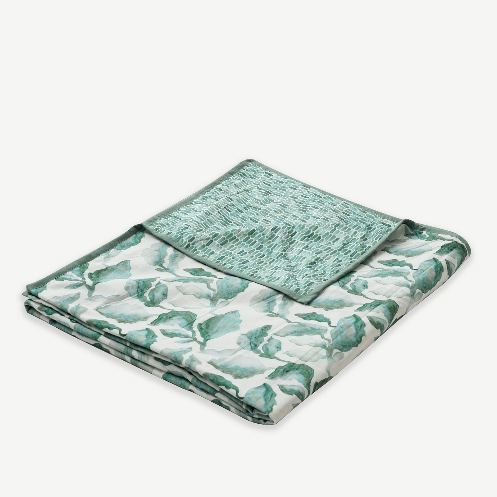 Cascade Teal Linen Bedspread