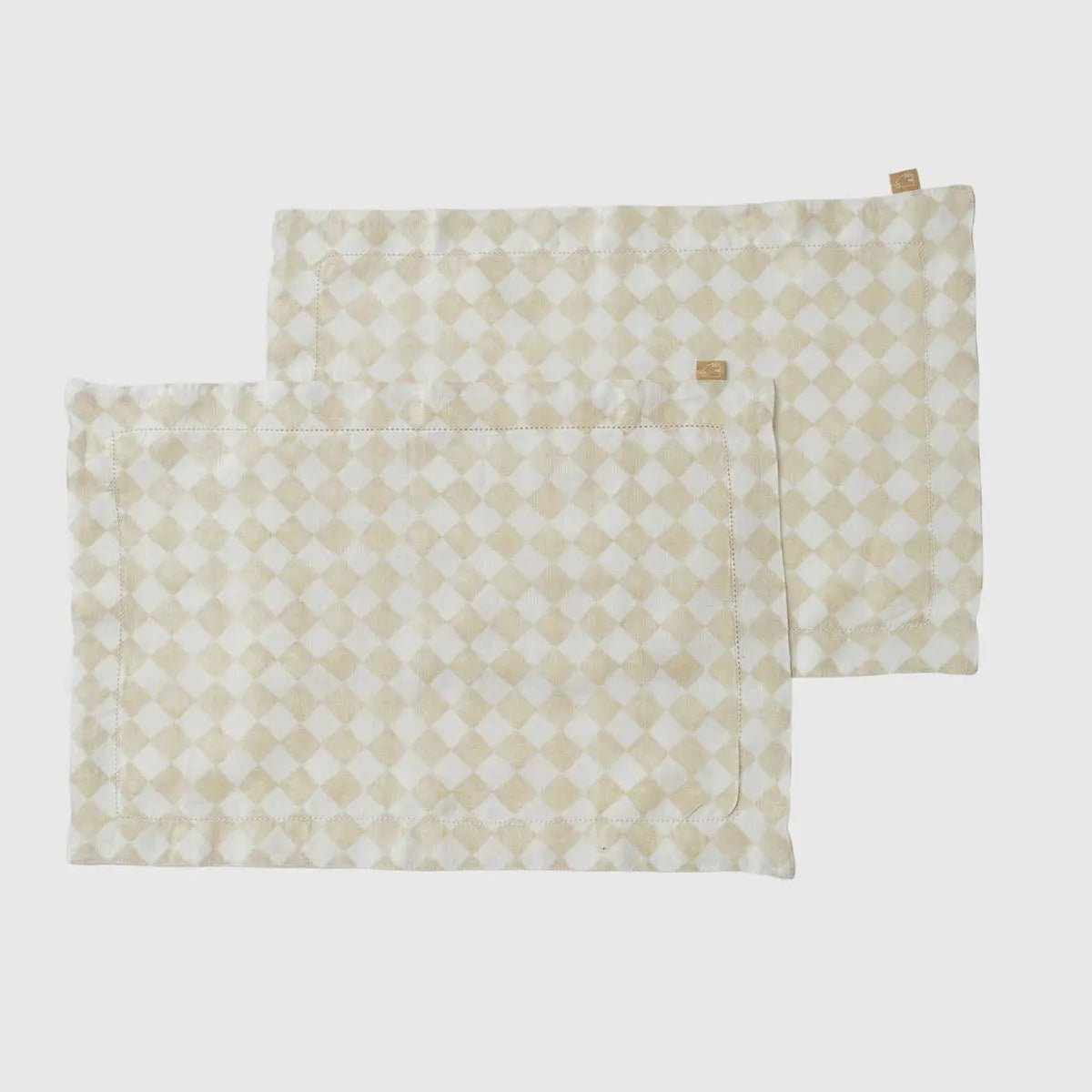 Checker Beige Table Mats-Set of 2 SanctuaryLiving