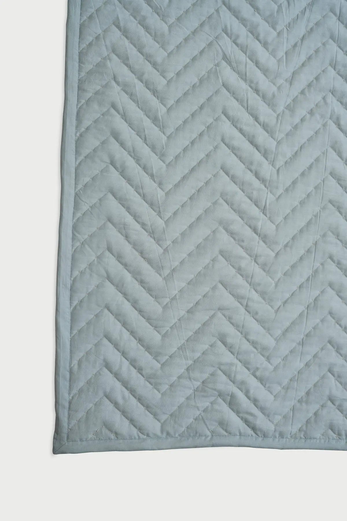 Chevron Blue Quilted Cotton Bedding Set SanctuaryLiving