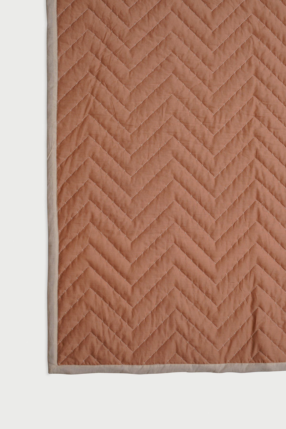 Chevron Blush Quilted Cotton Bedding Set