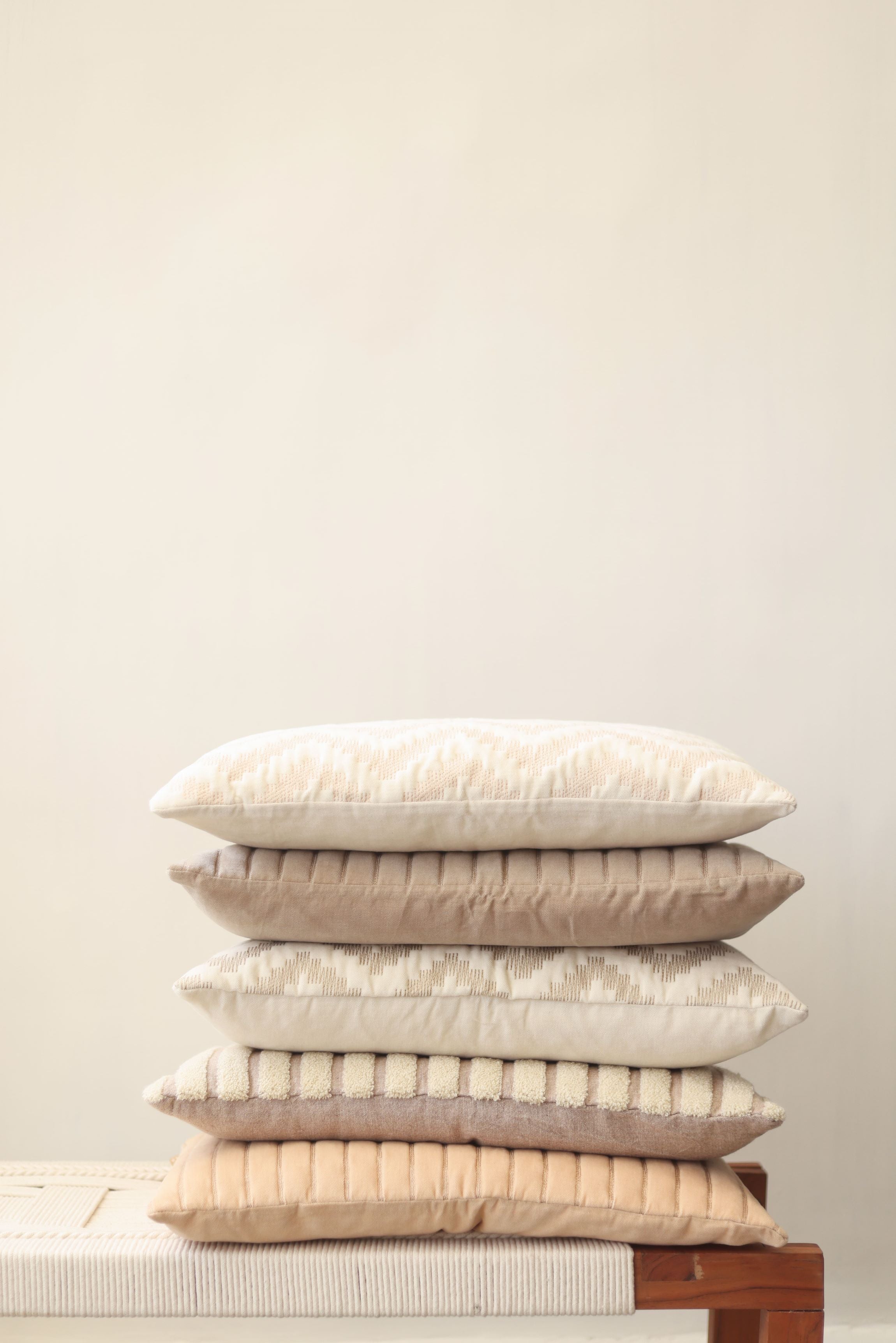 Chevron Blush Oblong Velvet Cushion Cover
