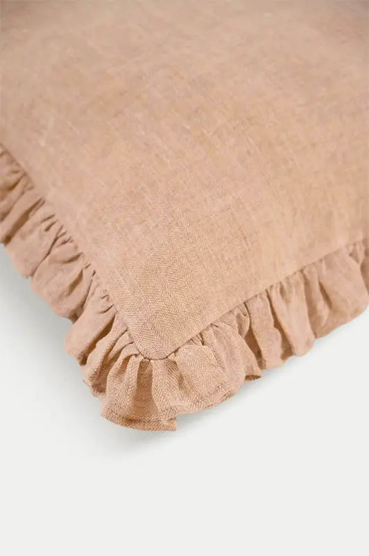Linen Ruffle Blush Pillow Cover SanctuaryLiving