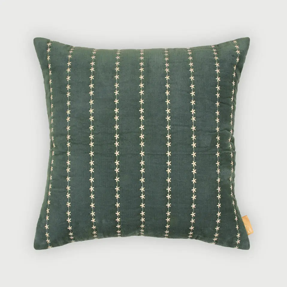 Sitara Eucalyptus Velvet Cushion Cover SanctuaryLiving