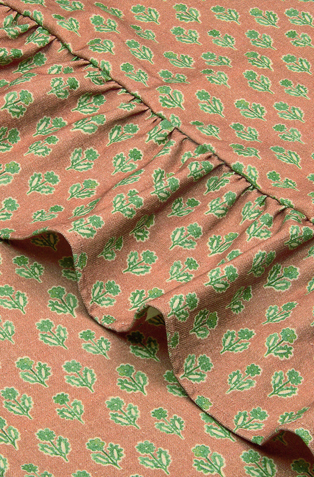 Viola Ruffle Terracotta Cotton Table Cover