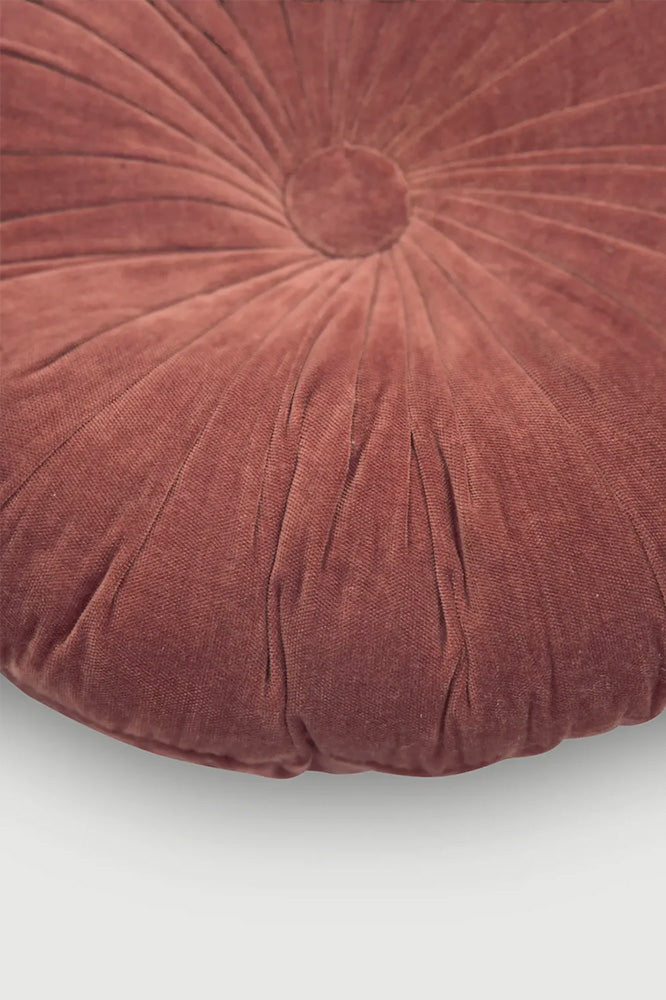 Cuddle Rhubarb Velvet Round Cushion