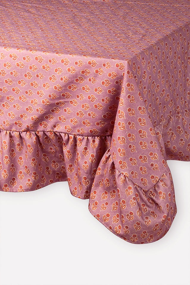 Viola Ruffle Lavender Cotton Table Cover