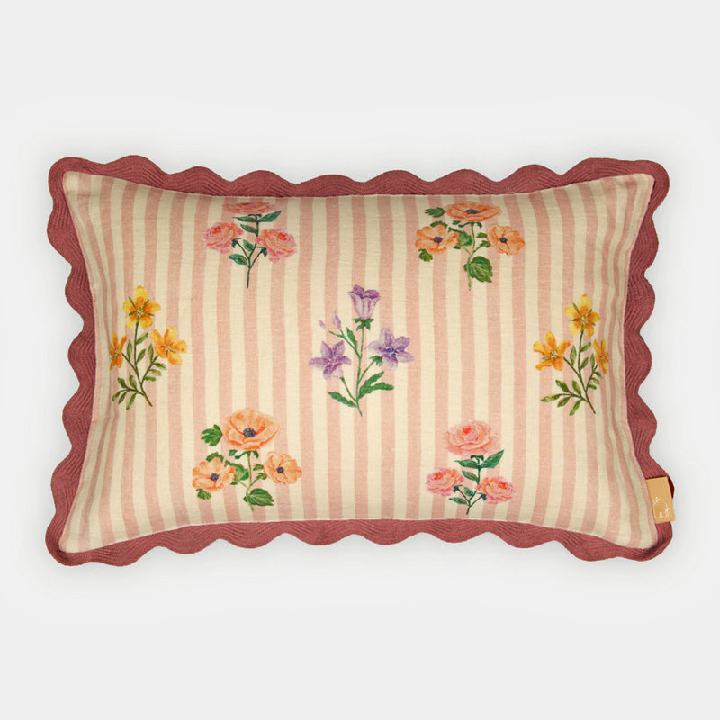 Rosalia Dusty Rose Linen Oblong Cushion Cover