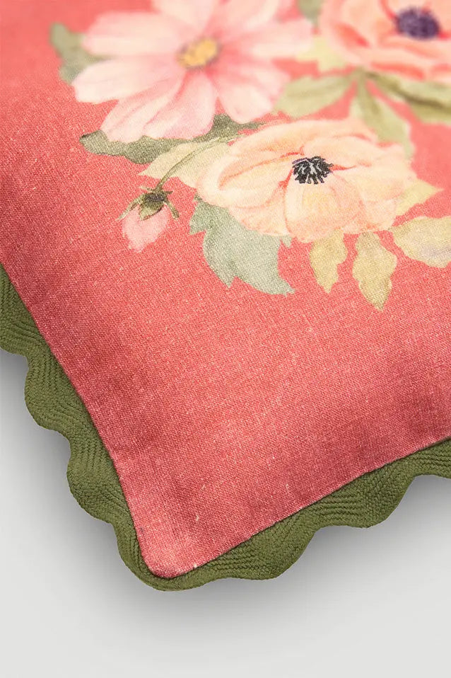 Annabella Carmine Linen Cushion Cover SanctuaryLiving