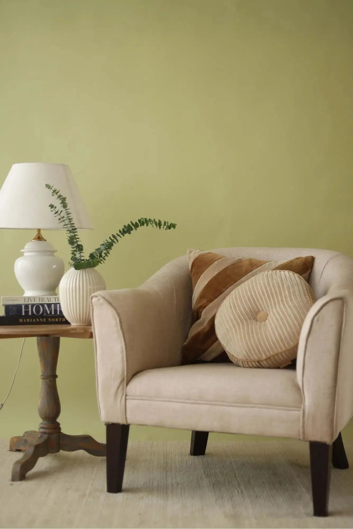 Luna Sandstone Velvet Round Cushion SanctuaryLiving