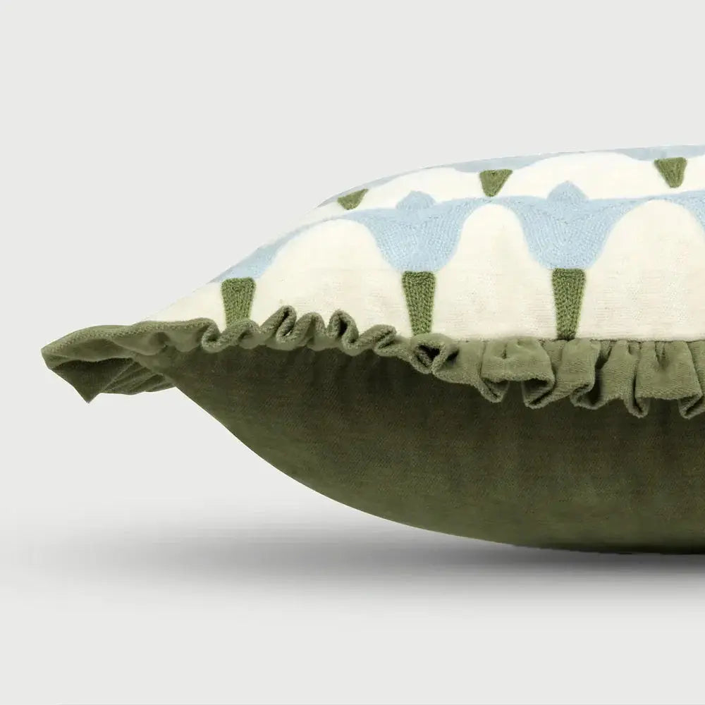 Tulip Light Blue Oblong Cushion Cover SanctuaryLiving