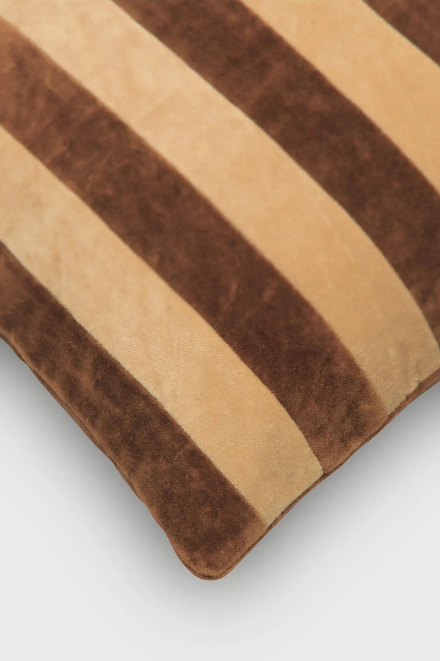 Holly Tan Brown Velvet Stripe Cushion Cover SanctuaryLiving