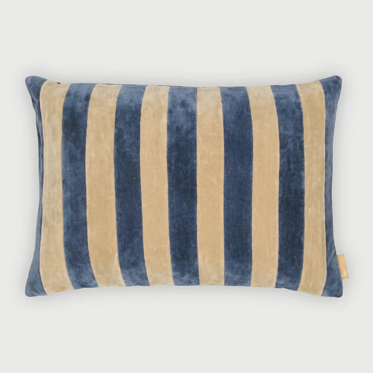 Holly Cobalt Blue Velvet Stripe Cushion Cover SanctuaryLiving