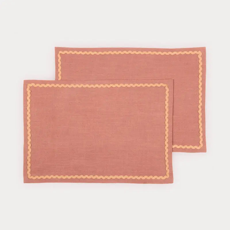 Clara Dusty Rose Cotton Table Mats-Set of 2 SanctuaryLiving