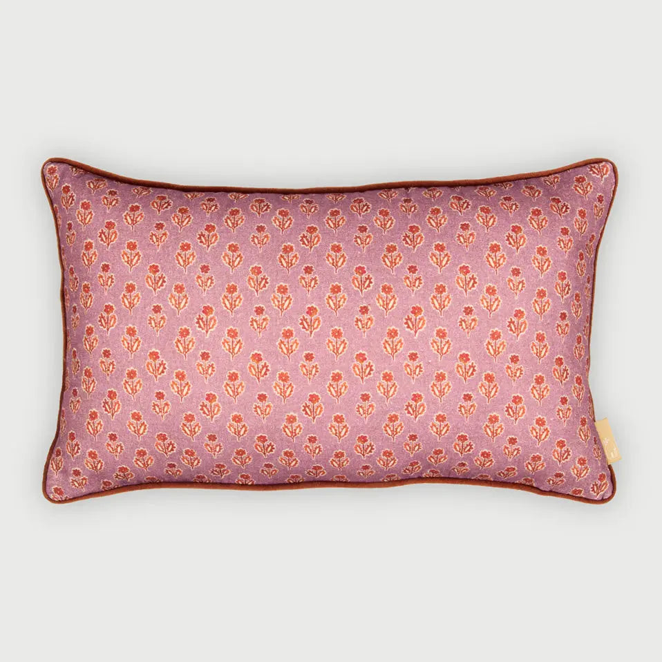 Viola Lavender Cotton Oblong Cushion Cover SanctuaryLiving