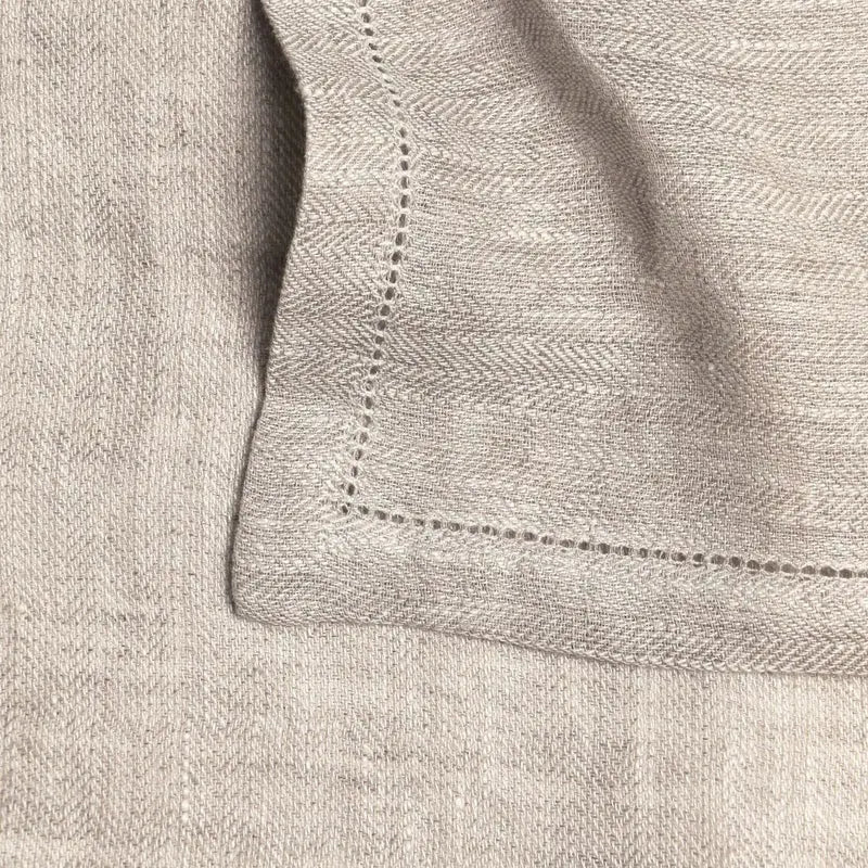 Hemstitch Oatmeal Linen Table Mats-Set of 2 SanctuaryLiving