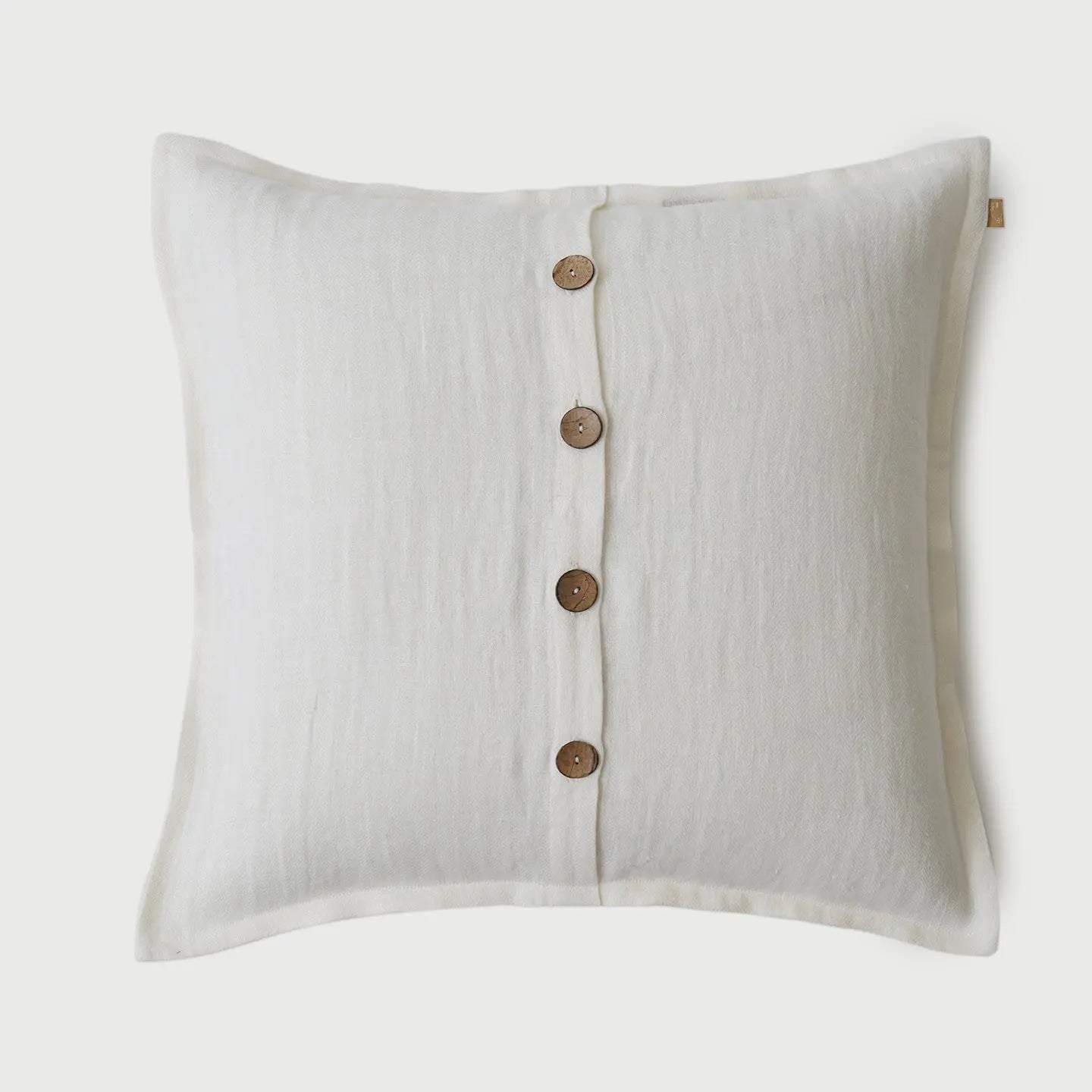 Ivory Herringbone Linen Cushion Cover SanctuaryLiving