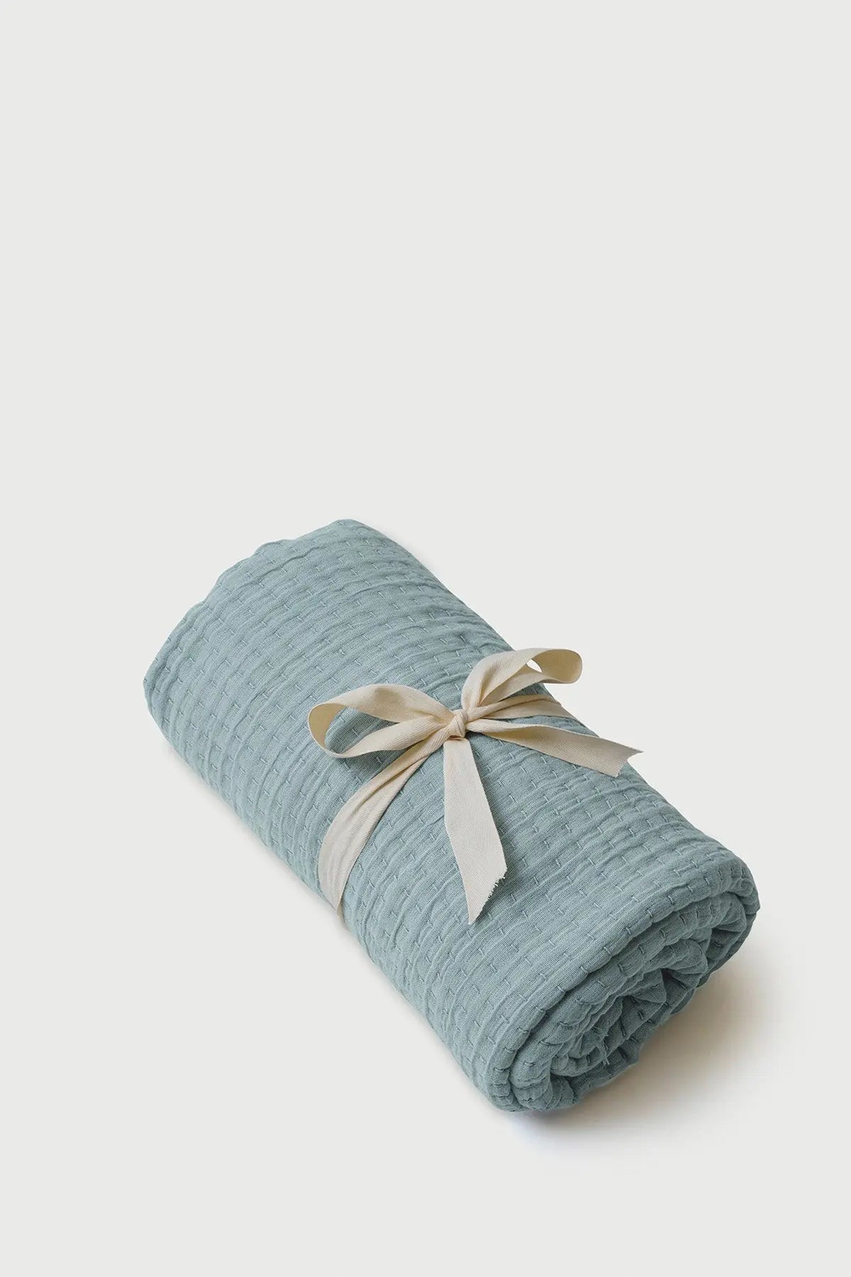 Trail Baby Blue Cotton Throw SanctuaryLiving