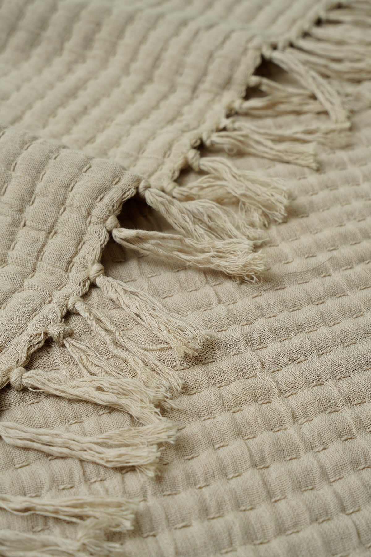 Trail Beige Cotton Throw