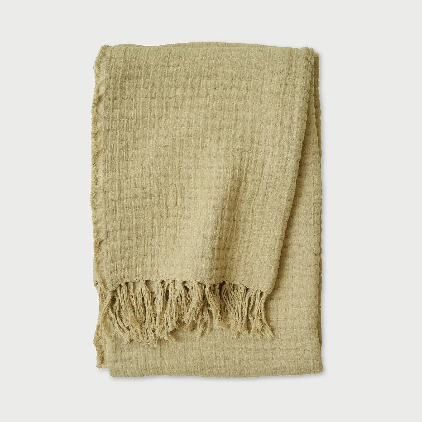Trail Beige Cotton Throw SanctuaryLiving