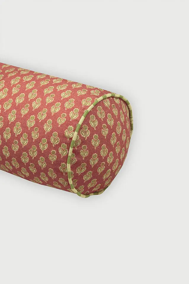 Viola Carmine Cotton Bolster Cover SanctuaryLiving