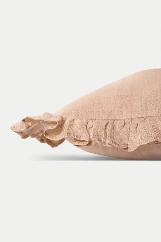 Linen Ruffle Blush Pillow Cover SanctuaryLiving