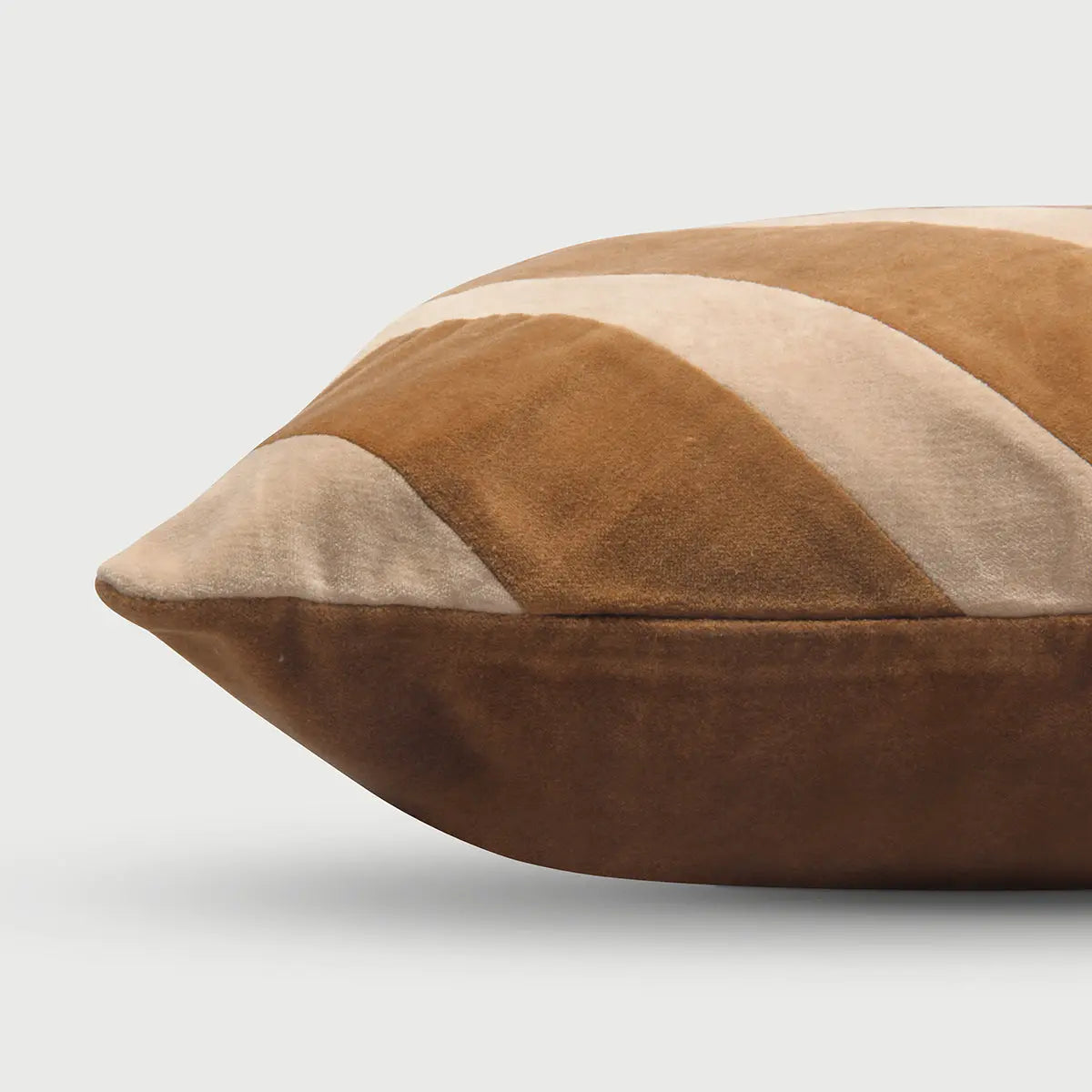 Heather Tan Brown Velvet Stripe Cushion Cover SanctuaryLiving