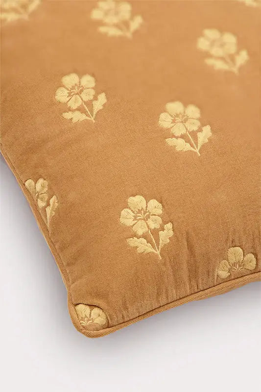 Lucia Amber Embroidered Velvet Cushion Cover SanctuaryLiving