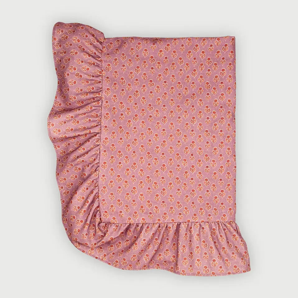 Viola Ruffle Lavender Cotton Table Cover SanctuaryLiving