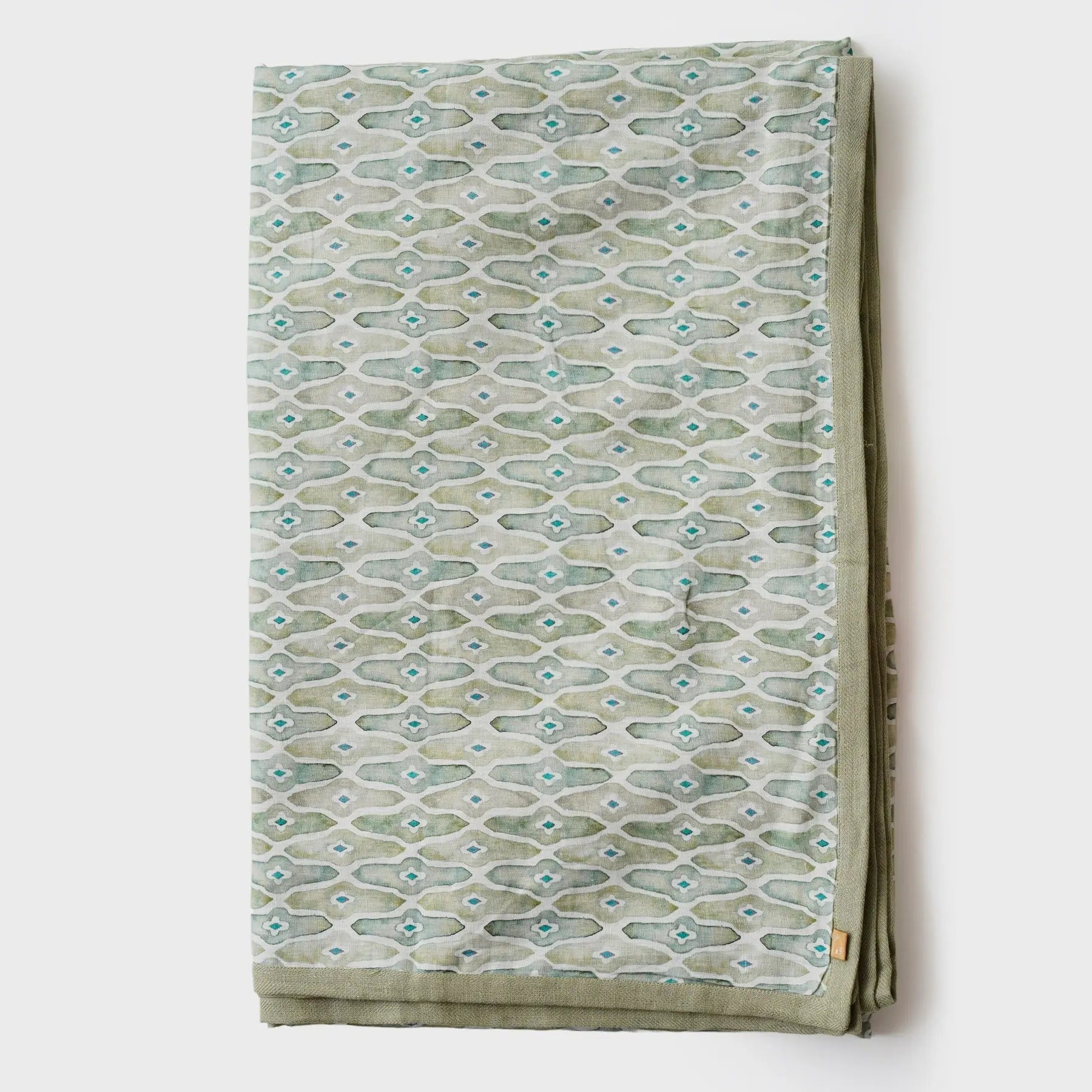 Mosaic Sage Linen Bedspread SanctuaryLiving